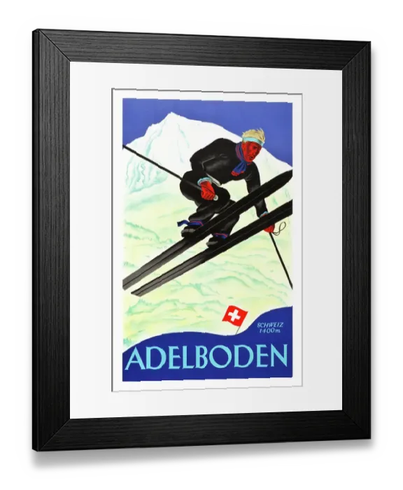Framed Print : Travel Poster For Adelboden Framed Print : Travel Poster For Adelboden
