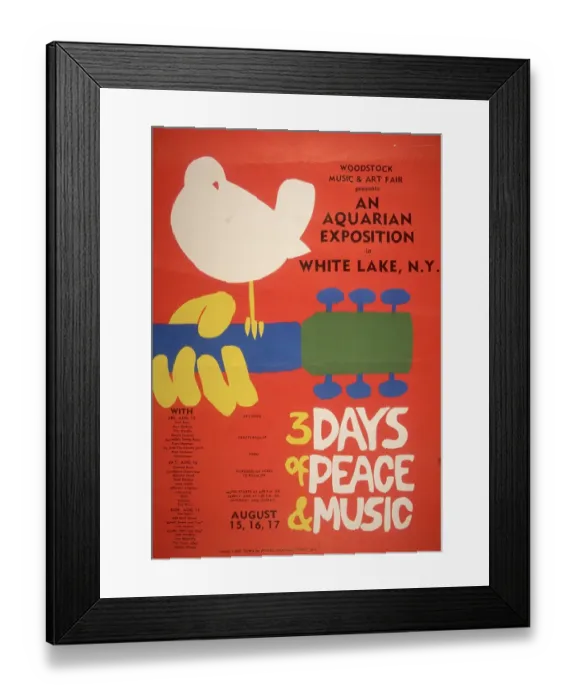 Framed Print : Woodstock Poster Framed Print : Woodstock Poster