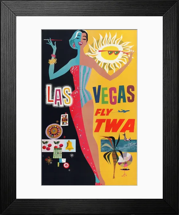 Framed Print : Las Vegas Fly TWA Framed Print : Las Vegas Fly TWA