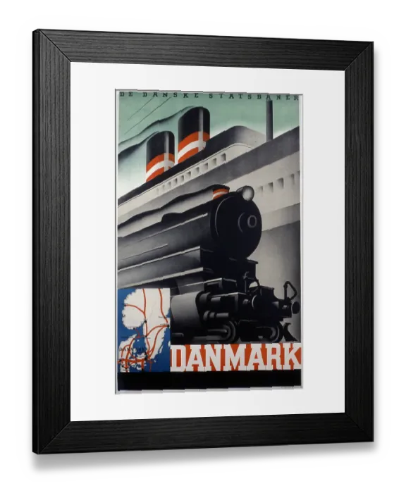 Framed Print : Danmark Transport Poster Framed Print : Danmark Transport Poster