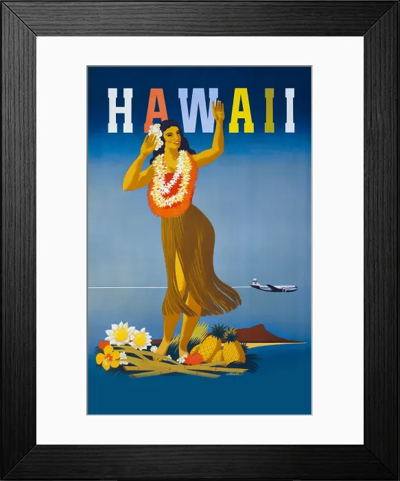 Framed Print : Travel Poster For Hawaii Framed Print : Travel Poster For Hawaii