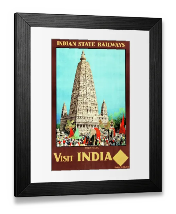 Framed Print : Travel Poster, Visit India Framed Print : Travel Poster, Visit India