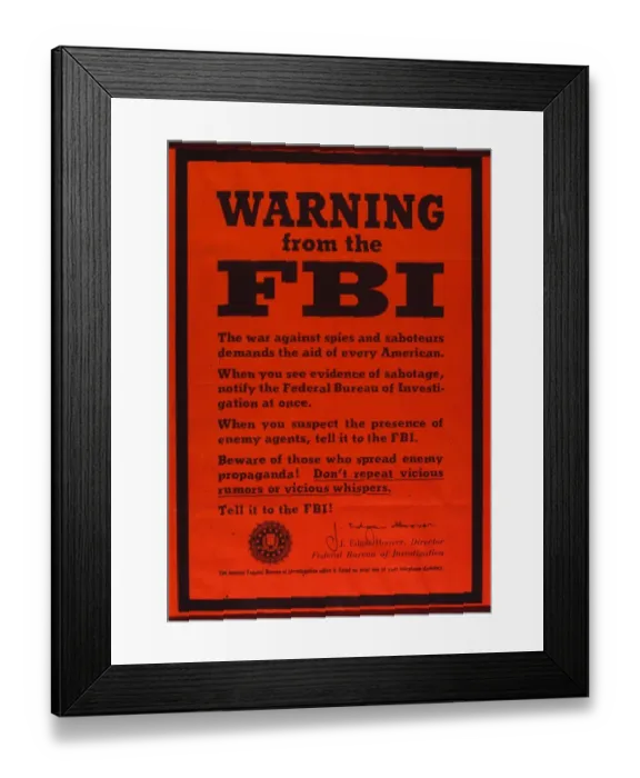 Framed Print : FBI Poster Framed Print : FBI Poster