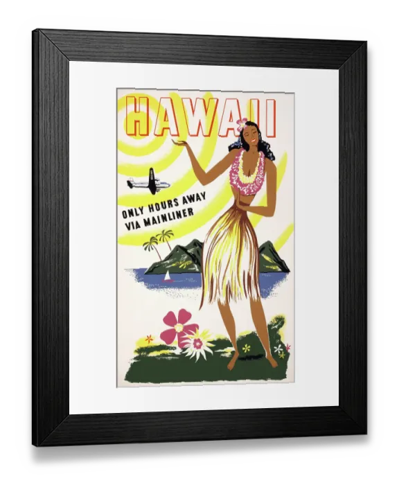 Framed Print : Hawaii - only hours away via Mainliner Framed Print : Hawaii - only hours away via Mainliner