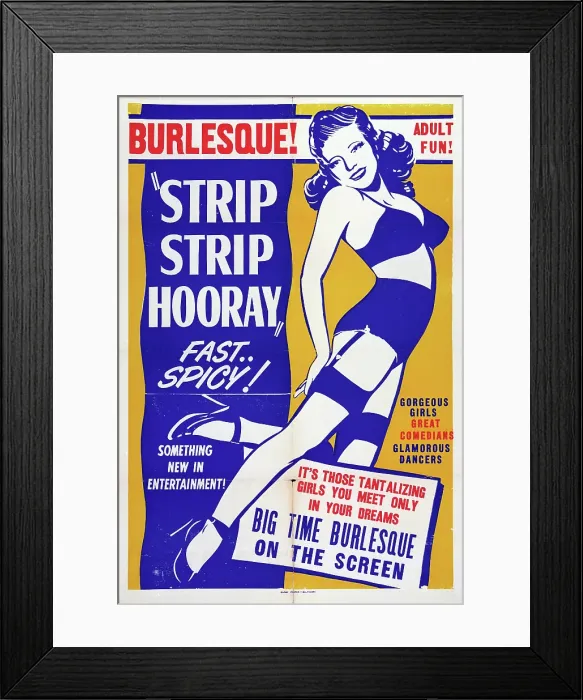 Framed Print : One Sheet For Strip Strip Hooray Framed Print : One Sheet For Strip Strip Hooray