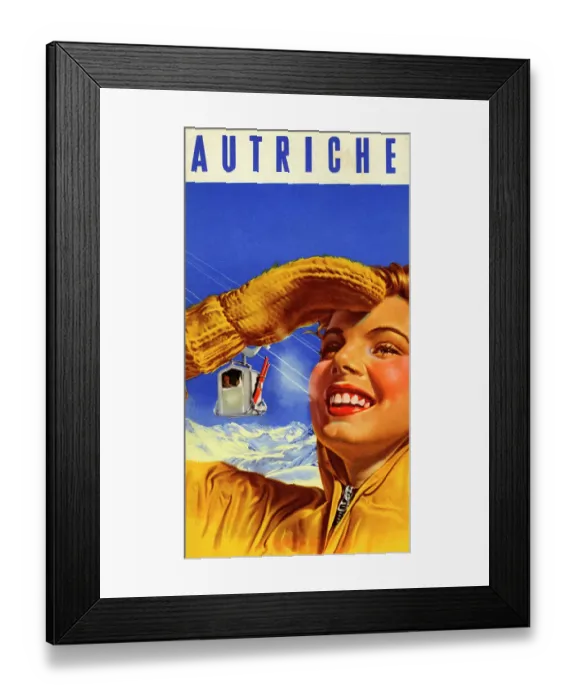 Framed Print : Autriche. AUSTRIA - 1947: A tourism brochure for Austria from 1947 in Austria Framed Print : Autriche. AUSTRIA - 1947: A tourism brochure for Austria from 1947 in Austria