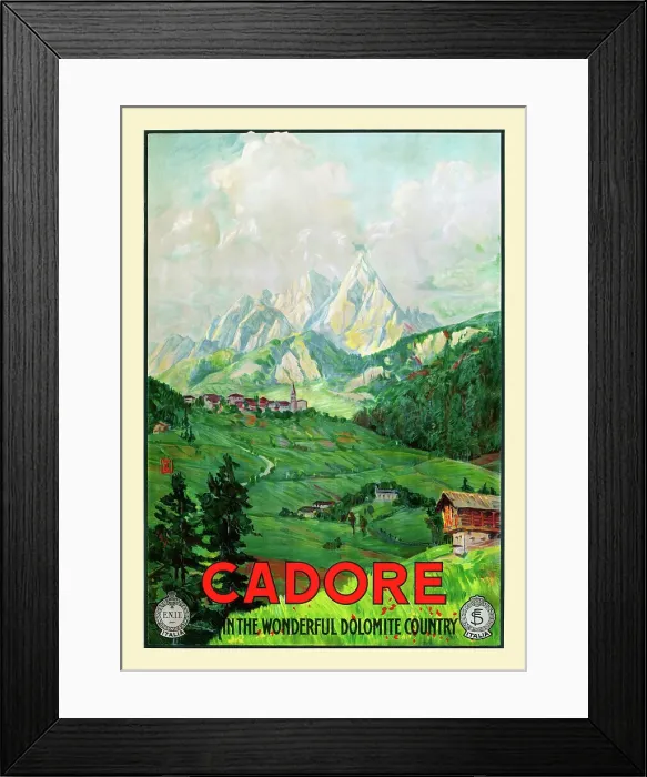 Framed Print : Travel Poster For Cadore Framed Print : Travel Poster For Cadore