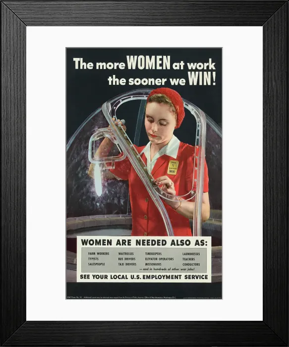 Framed Print : Poster Of Women WWII Workers Framed Print : Poster Of Women WWII Workers