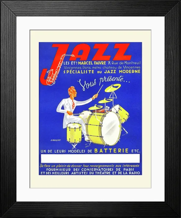 Framed Print : Jazz les Et.s Marcel Faivre Framed Print : Jazz les Et.s Marcel Faivre