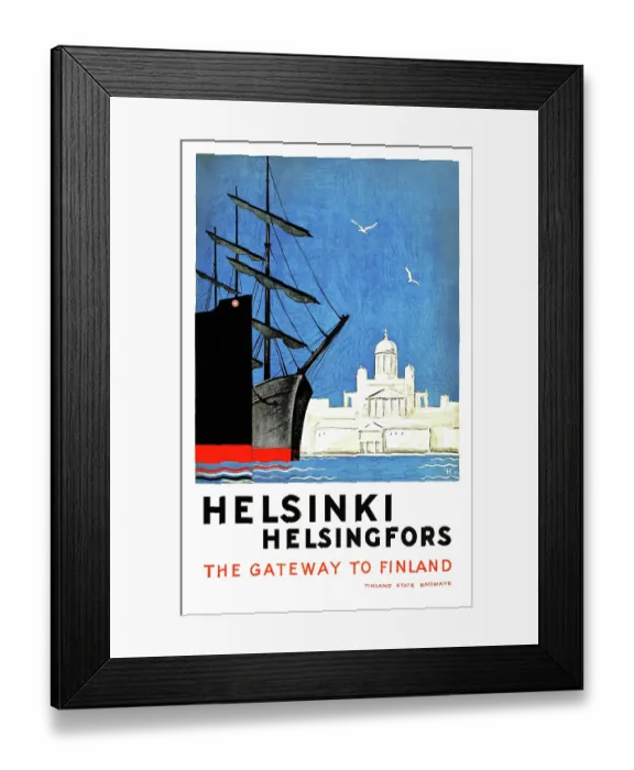 Framed Print : Travel Poster For Helsinki Framed Print : Travel Poster For Helsinki