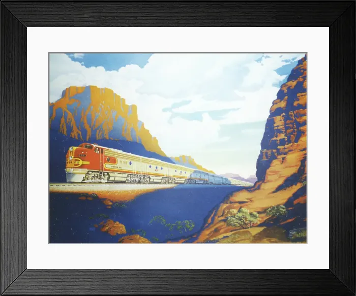 Framed Print : Santa Fe Railroad Poster Framed Print : Santa Fe Railroad Poster