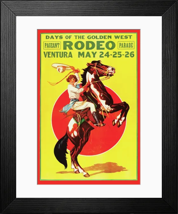 Framed Print : Poster For Days Of The Golden West Rodeo Framed Print : Poster For Days Of The Golden West Rodeo