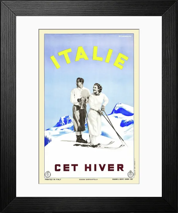 Framed Print : Travel Poster, Italie Cet Hiver Framed Print : Travel Poster, Italie Cet Hiver