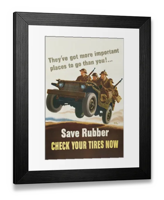 Framed Print : Save Rubber, Check Your Tires Now Framed Print : Save Rubber, Check Your Tires Now