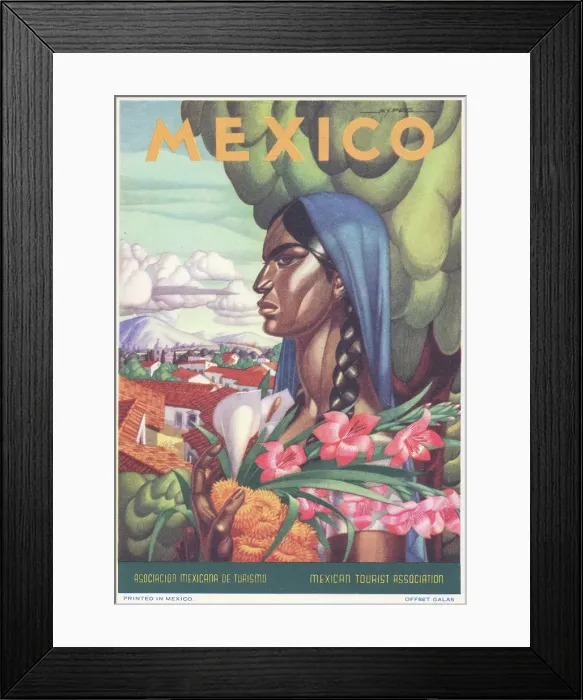 Framed Print : Mexican Travel Poster Framed Print : Mexican Travel Poster