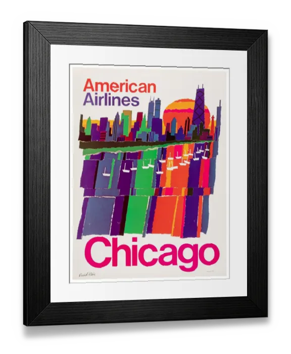 Framed Print : Chicago Travel Poster