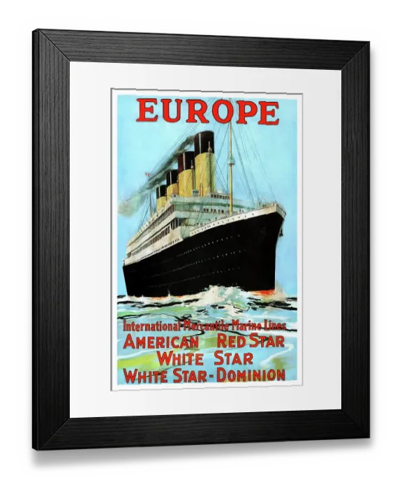 Framed Print : Poster For International Mercantile Marine Lines Framed Print : Poster For International Mercantile Marine Lines