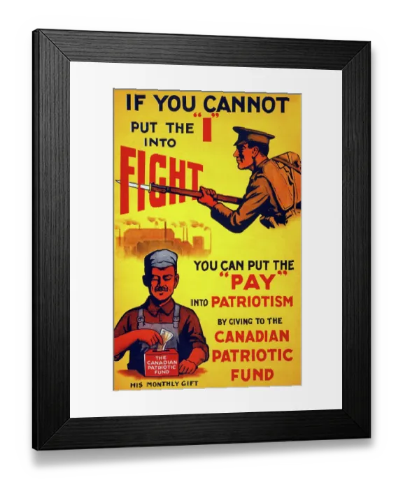 Framed Print : Poster For The Canadian Patriotic Fund Framed Print : Poster For The Canadian Patriotic Fund
