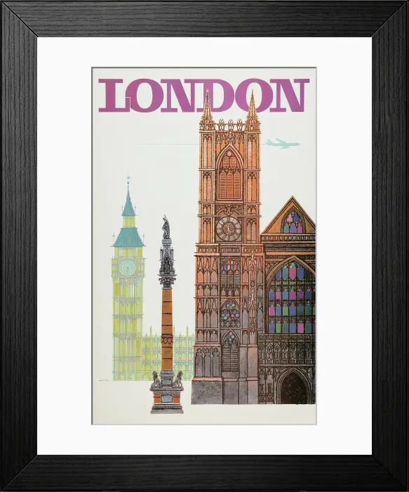 Framed Print : Travel Poster For London Framed Print : Travel Poster For London