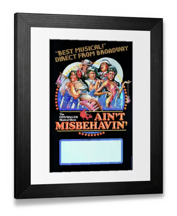 Framed Print : Poster For Ain't Misbehavin Framed Print : Poster For Ain't Misbehavin