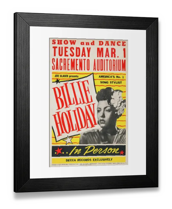 Framed Print : Poster For A Billie Holiday Concert Framed Print : Poster For A Billie Holiday Concert