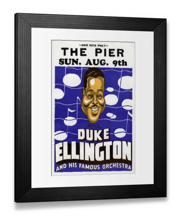 Framed Print : Poster For A Duke Ellington Concert Framed Print : Poster For A Duke Ellington Concert