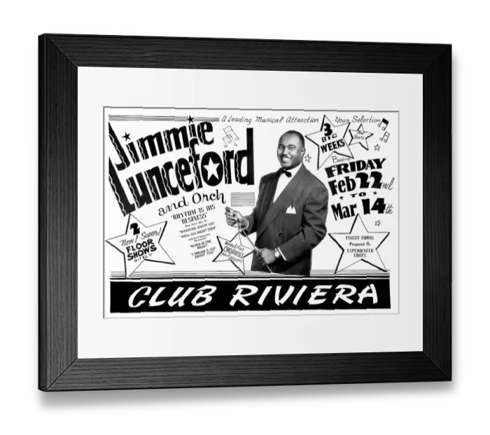 Framed Print : Poster For Jimmie Lunceford Live Framed Print : Poster For Jimmie Lunceford Live