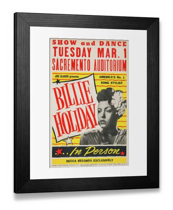 Framed Print : Poster For Billie Holiday Live Framed Print : Poster For Billie Holiday Live