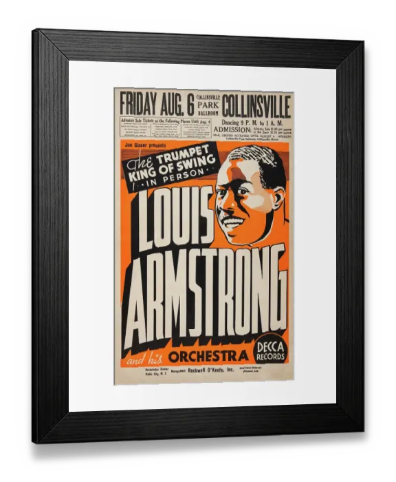 Framed Print : Poster For Louis Armstrong Live Framed Print : Poster For Louis Armstrong Live