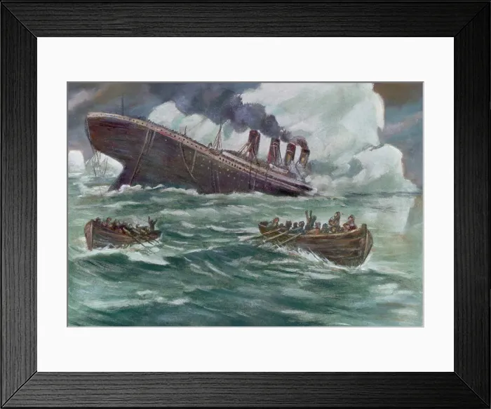 Framed Print : Drawing of the Sinking of the Titanic Framed Print : Drawing of the Sinking of the Titanic