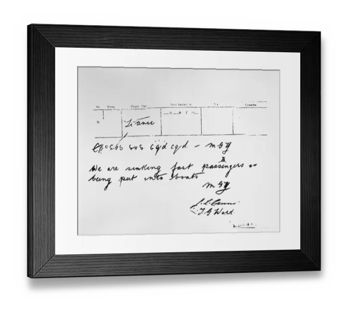 Framed Print : Radio Message From the S.S. Titanic Framed Print : Radio Message From the S.S. Titanic