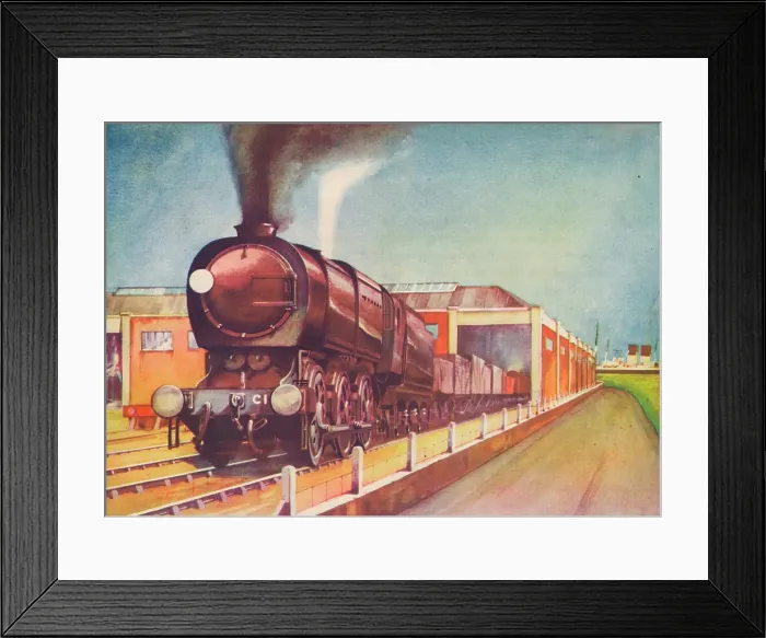 Framed Print : Latest Austerity Freight Engine, S.R. at Southampton Docks, 1940 Framed Print : Latest Austerity Freight Engine, S.R. at Southampton Docks, 1940