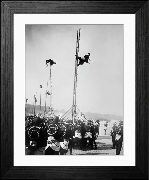 Framed Print : Japanese Firemen Perform Ritual