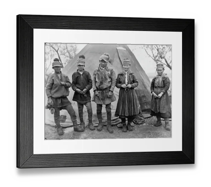 Framed Print : SWEDEN. A group of peasants with a tent pose in Sweden Framed Print : SWEDEN. A group of peasants with a tent pose in Sweden
