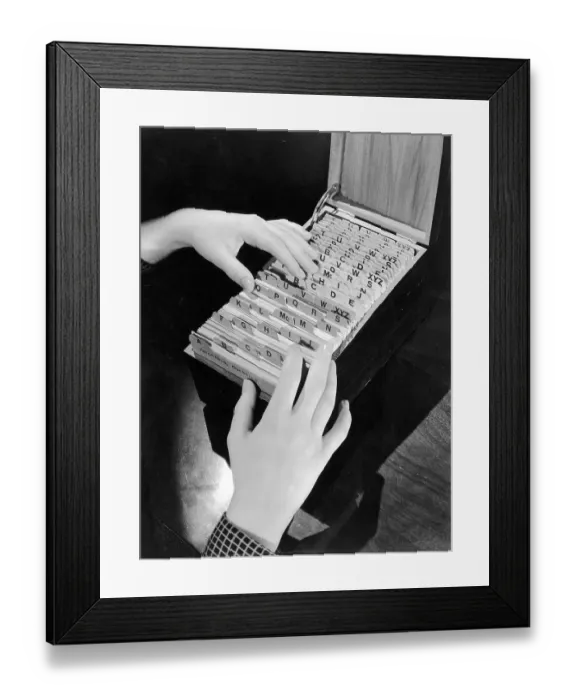 Framed Print : Index Cards