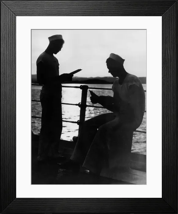 Framed Print : Mail Time. circa 1942: Seaman Maurice L Young Framed Print : Mail Time. circa 1942: Seaman Maurice L Young