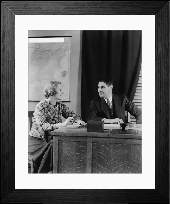 Framed Print : Businessman & Secretary Framed Print : Businessman & Secretary