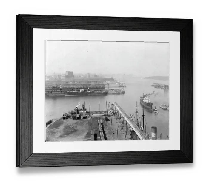 Framed Print : Ships In Port In Montreal, Canada Framed Print : Ships In Port In Montreal, Canada
