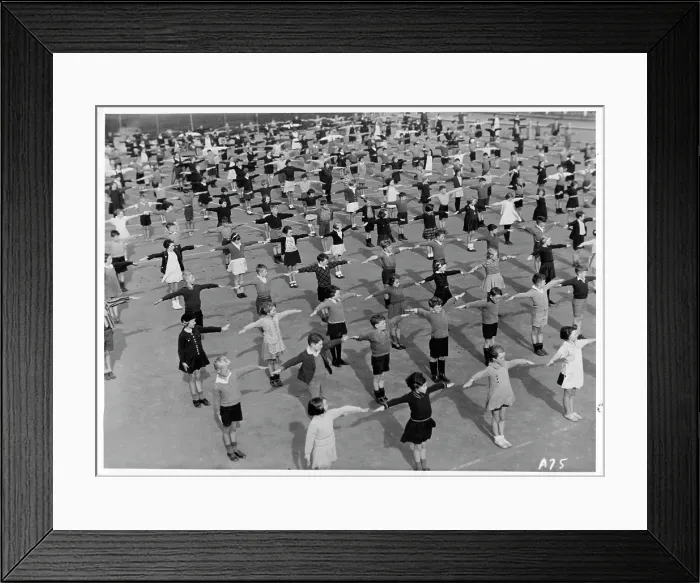 Framed Print : School children drilling in New Zealand Framed Print : School children drilling in New Zealand