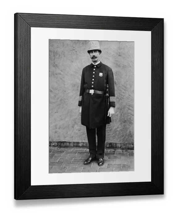 Framed Print : Portrait Of New York City Policeman In Uniform