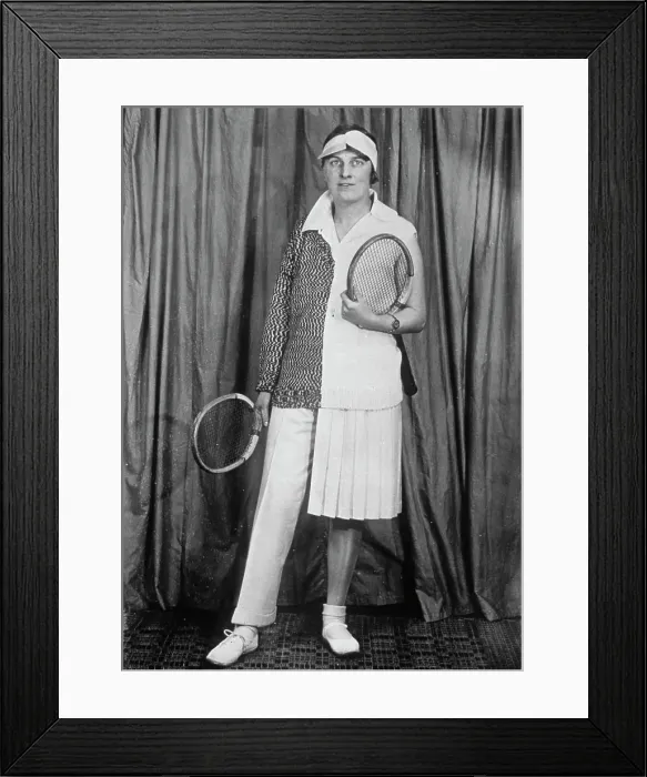 Framed Print : Half Male Half Female Tennis Costume