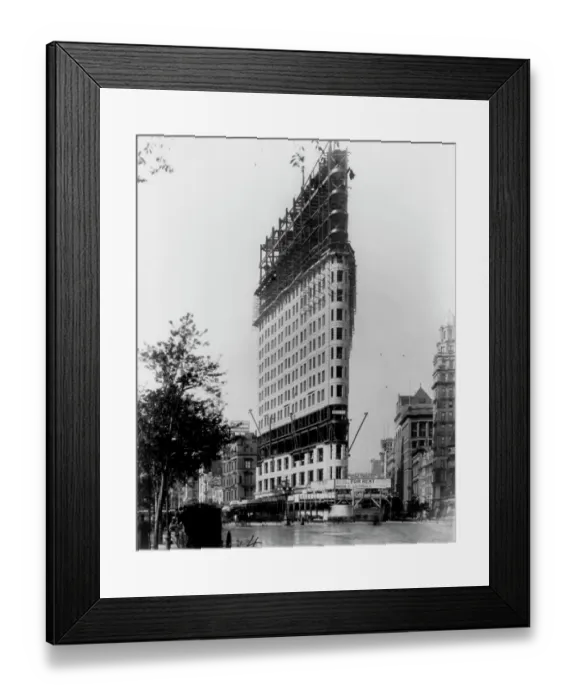 Framed Print : Flatiron Building Under Construction Framed Print : Flatiron Building Under Construction