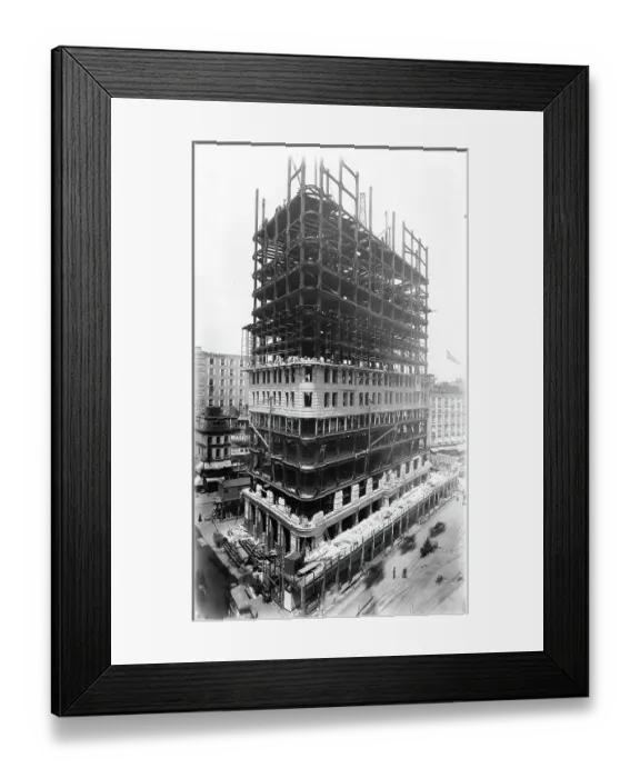 Framed Print : View Of Fuller Building Under Construction Framed Print : View Of Fuller Building Under Construction