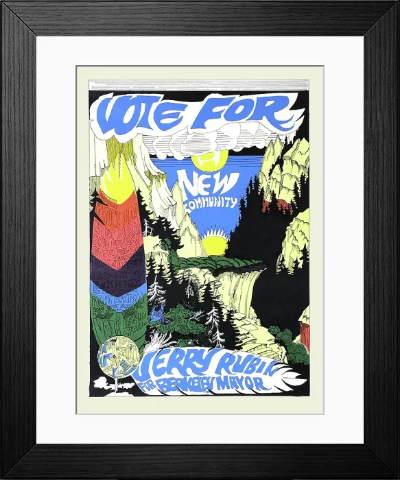 Framed Print : Campaign Poster For Jerry Rubin Framed Print : Campaign Poster For Jerry Rubin