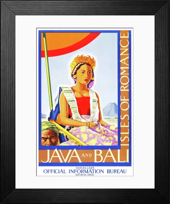 Framed Print : Travel Poster, Java And Bali, Isles Of Romance Framed Print : Travel Poster, Java And Bali, Isles Of Romance