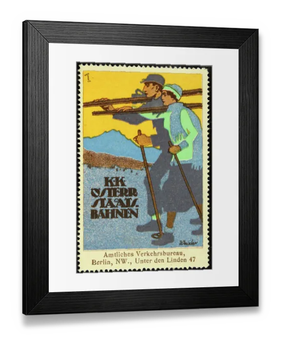 Framed Print : Poster stamp Austrian State Railways Framed Print : Poster stamp Austrian State Railways