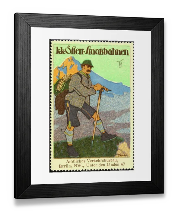 Framed Print : Poster stamp Austrian State Railways Framed Print : Poster stamp Austrian State Railways