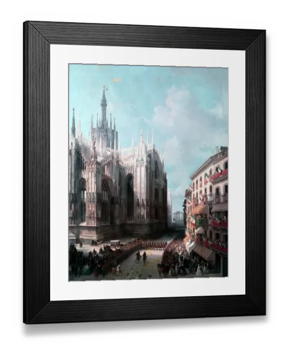 Framed Print : Vittorio Emanuele II and Napoleon III out of the Milan Cathedral (Vittorio Emanuele II e Napoleone III escono dal Duomo di Milano) Framed Print : Vittorio Emanuele II and Napoleon III out of the Milan Cathedral (Vittorio Emanuele II e Napoleone III escono dal Duomo di Milano)