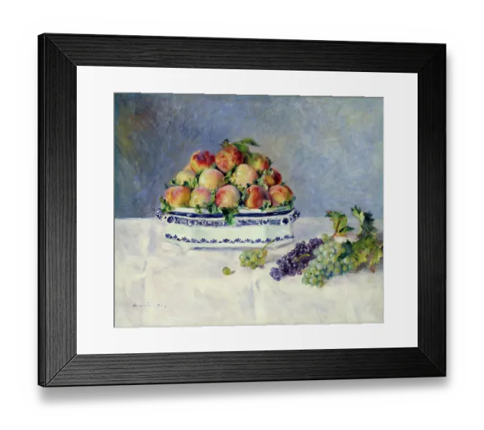 Framed Print : Still Life With Peaches And Grapes Framed Print : Still Life With Peaches And Grapes