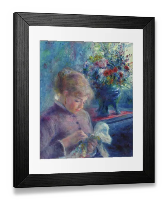 Framed Print : Young Woman Sewing Framed Print : Young Woman Sewing